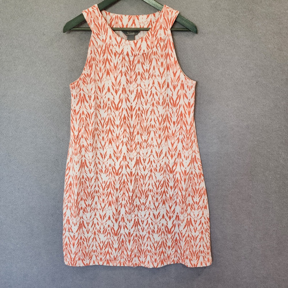 Natural Reflections Womens Large Orange Pink Ikat Print Sleeveless Shift Dress